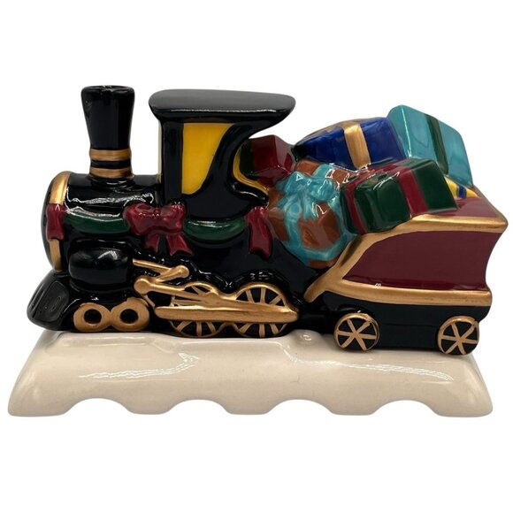 Vtg 90s Claire Burke Belae Brands Ceramic Christmas Train Incense Burner 1999 - Picture 2 of 16